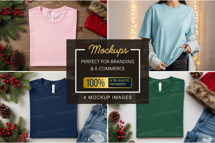 Holiday themed t-shirt mockup