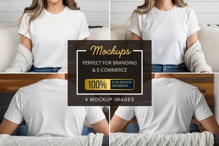 White Tshirt Mockup Image 16