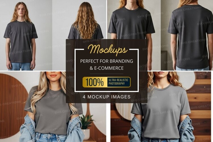 Classic grey t-shirt mockup example image 1