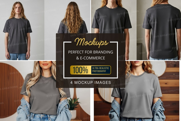 Classic grey t-shirt mockup