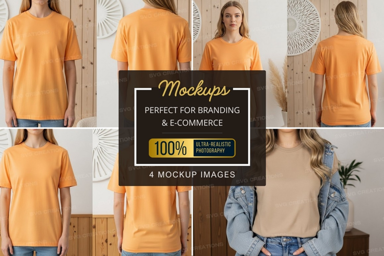 Versatile orange t-shirt mockup
