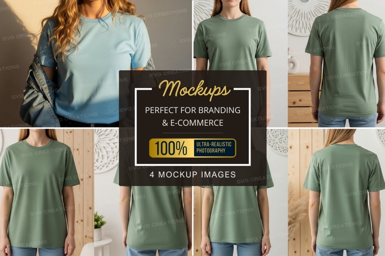 Green t-shirt mockup