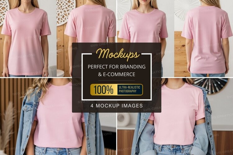 Pink t-shirt mockup example image 1