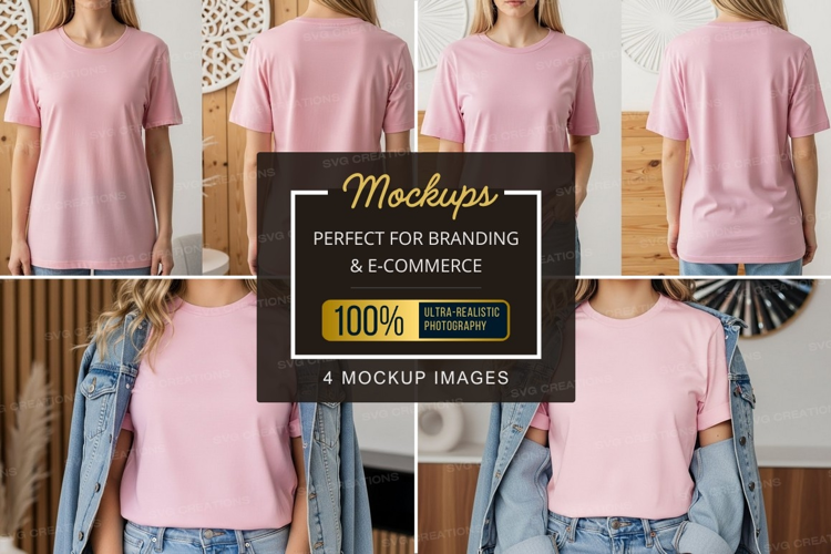 Pink t-shirt mockup