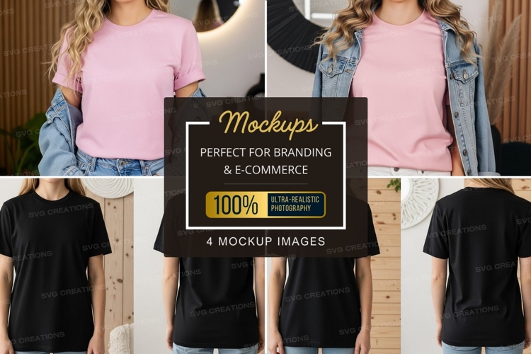 Black Tshirt Mockup Image 6