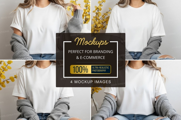 White Tshirt Mockup Image 13