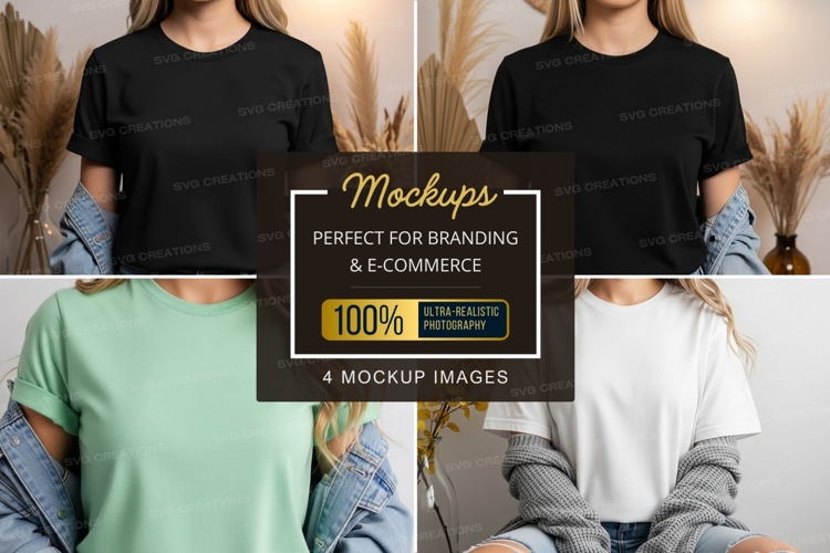 Black Tshirt Mockup Image 8