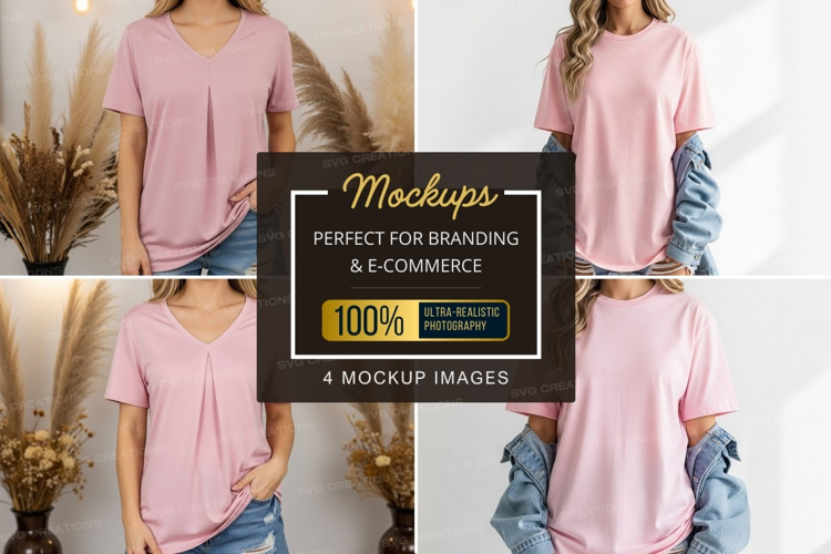 Pink t-shirt mockup