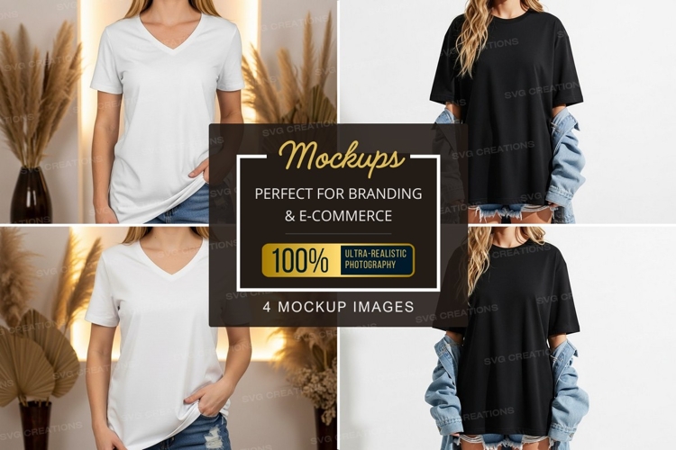 Black Tshirt Mockup Image 2