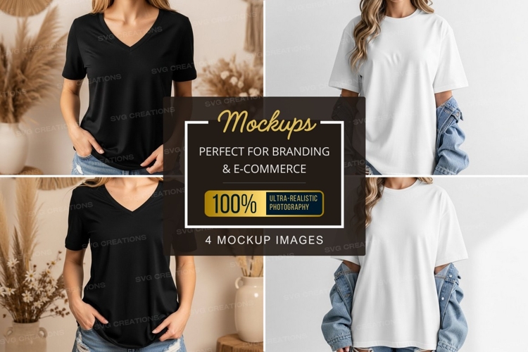 Black Tshirt Mockup Image 24