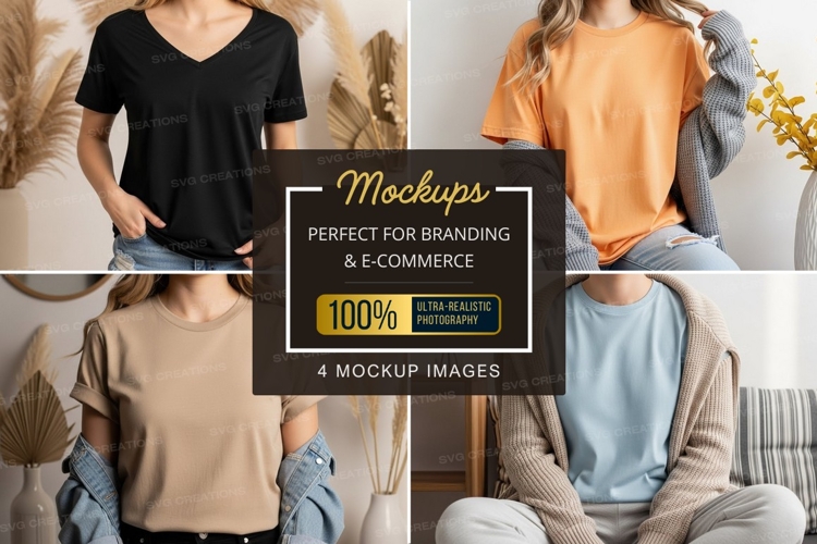 Black Tshirt Mockup Image 23