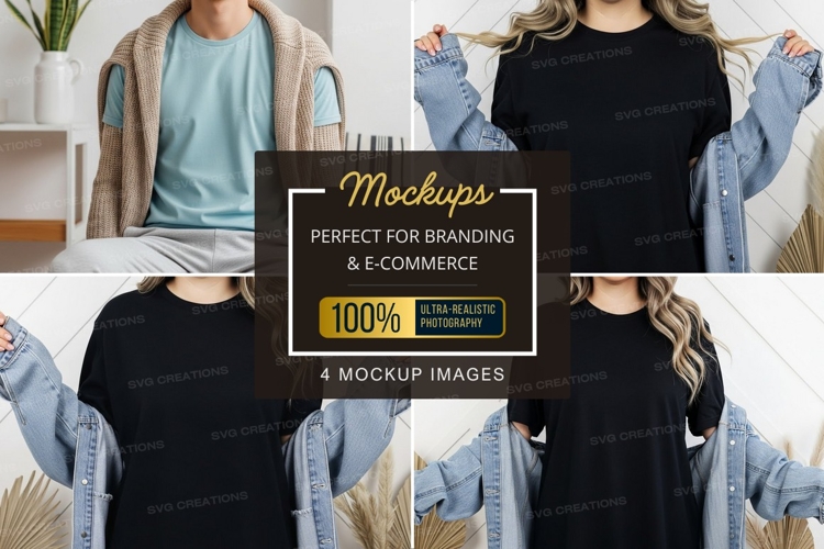 Black Tshirt Mockup Image 21