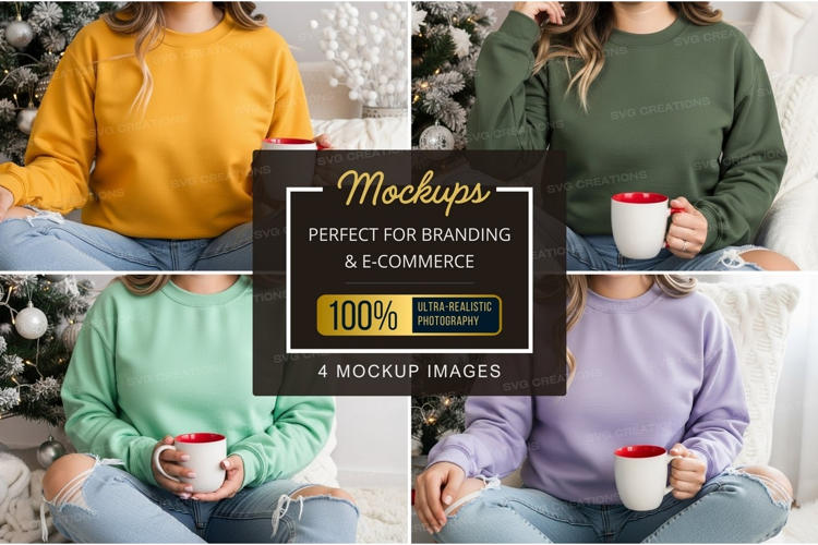 Cozy christmas sweater mockup