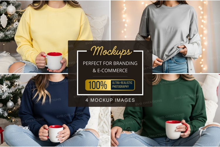 Cozy christmas t-shirt mockup