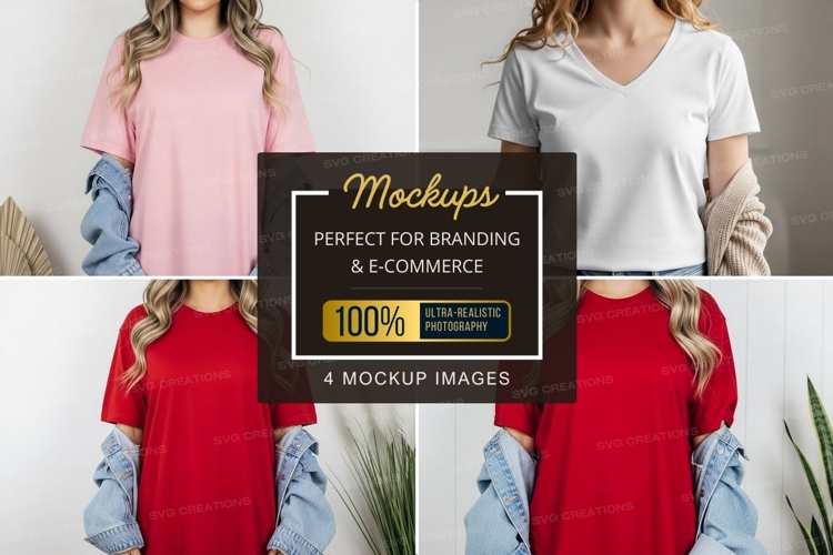 White Tshirt Mockup Image 6