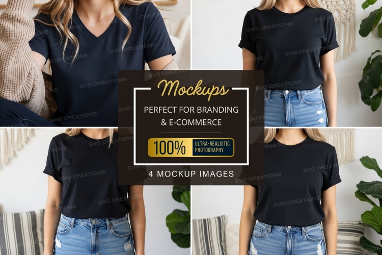 Black Tshirt Mockup Image 18