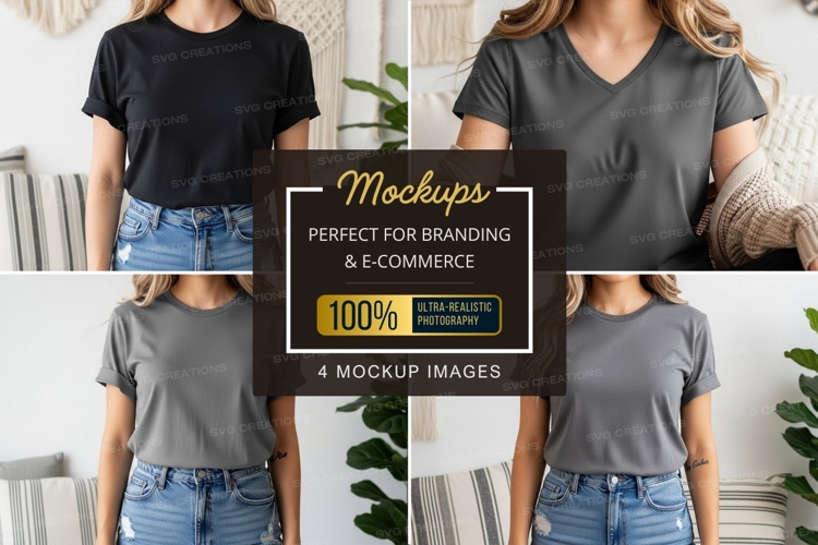 Black Tshirt Mockup Image 17