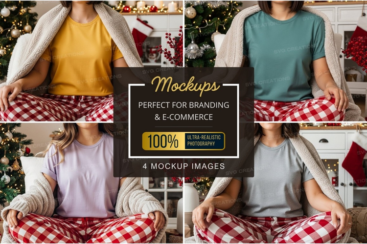 Holiday family t-shirt mockup