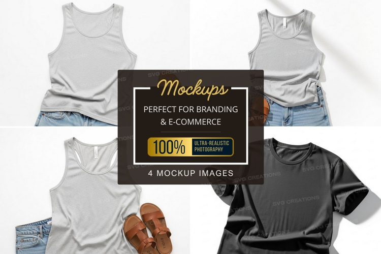 Casual summer outfit with t-shirt mockup