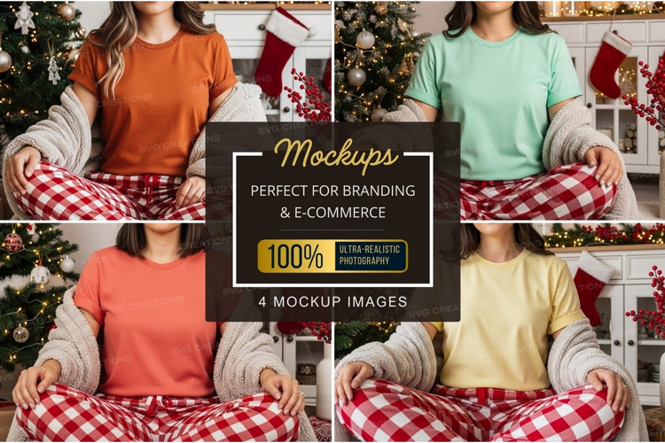 Cozy christmas t-shirt mockup