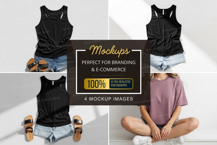 Black Tshirt Mockup Image 22