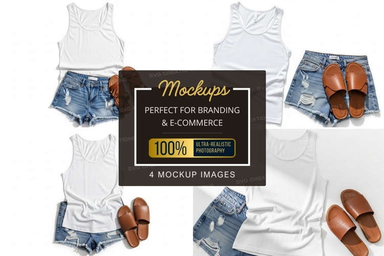 Casual summer outfit with t-shirt mockup