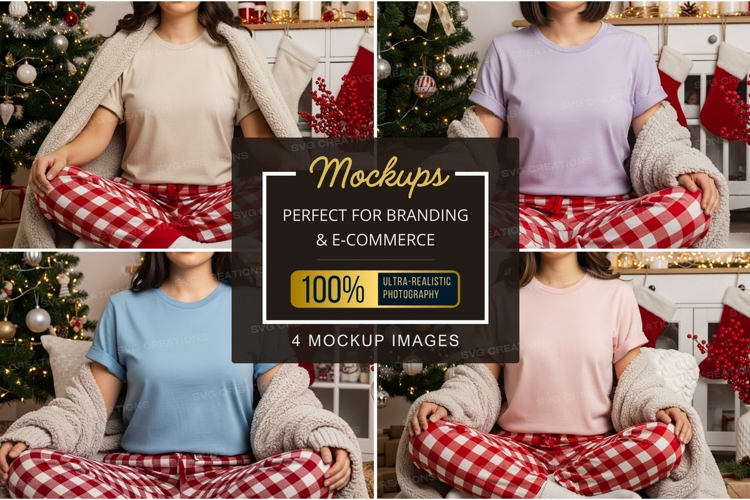 Cozy christmas t-shirt mockup