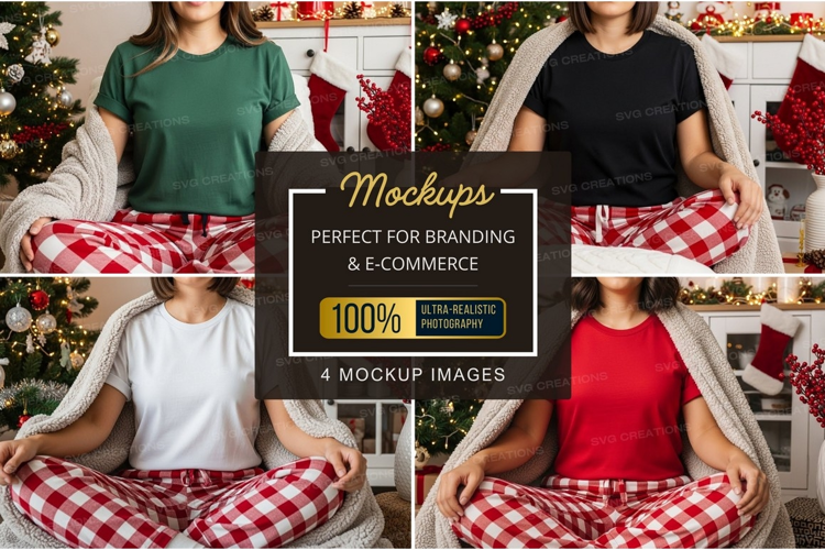 Cozy christmas t-shirt mockup