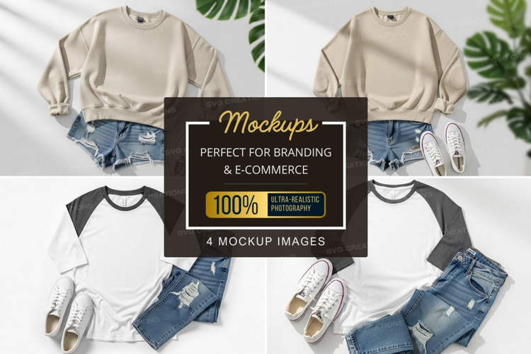 Casual t-shirt outfit mockup