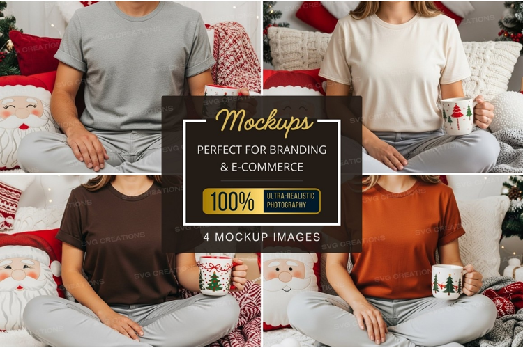 Cozy christmas t-shirt mockup