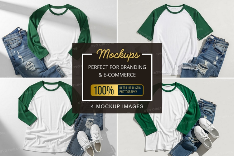 Baseball tee t-shirt mockup