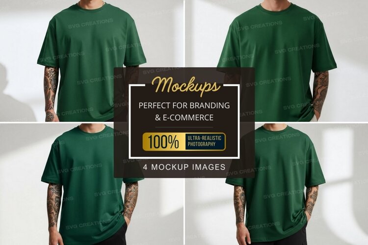 Dark green t-shirt mockup example image 1
