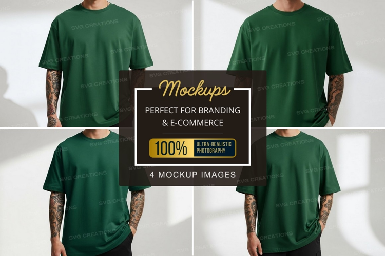 Dark green t-shirt mockup