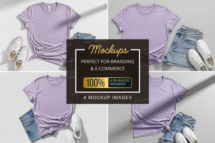 Lilac t-shirt mockup