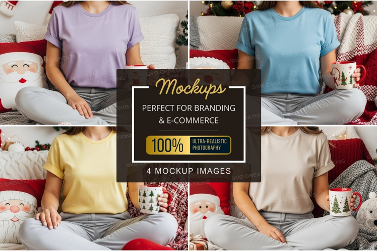 Cozy christmas t-shirt mockup