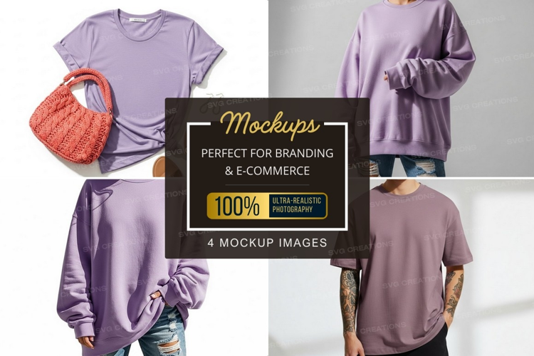 Purple t-shirt mockup