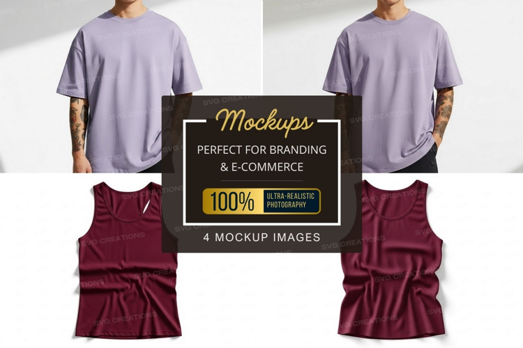 Casual lavender t-shirt mockup