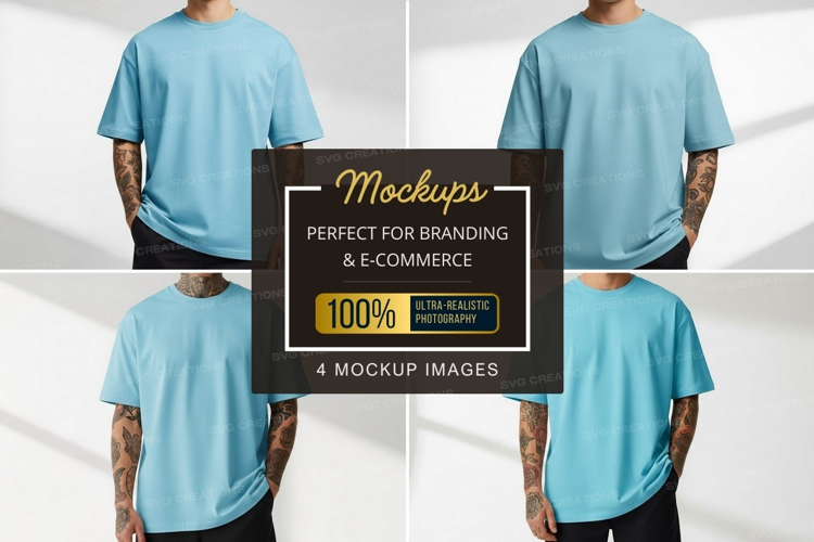 Light blue t-shirt mockup