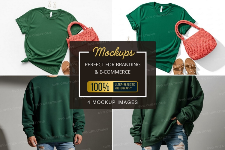 Green t-shirt mockup