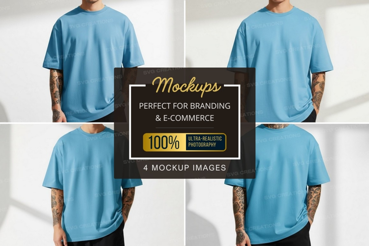 Light blue t-shirt mockup
