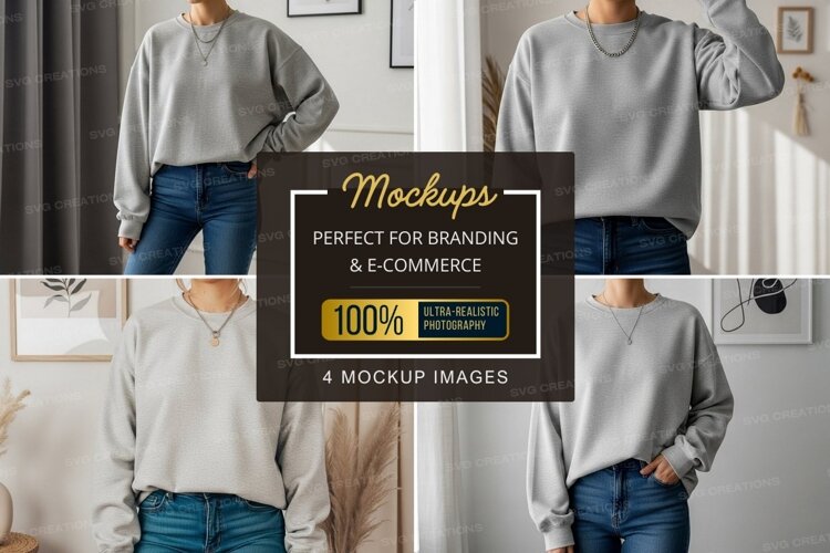 Casual gray oversized sweatshirt example image 1