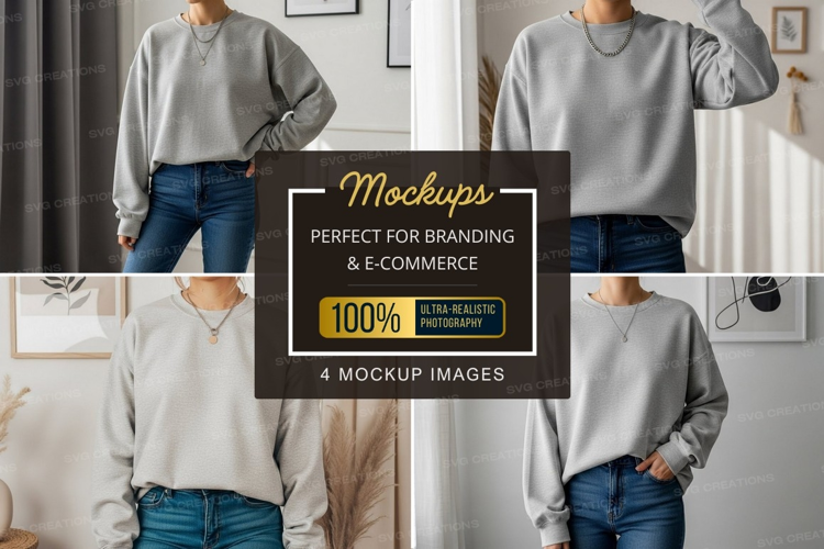 Casual gray oversized sweatshirt