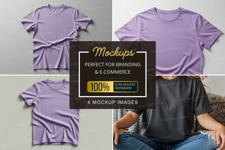 Purple t-shirt mockup
