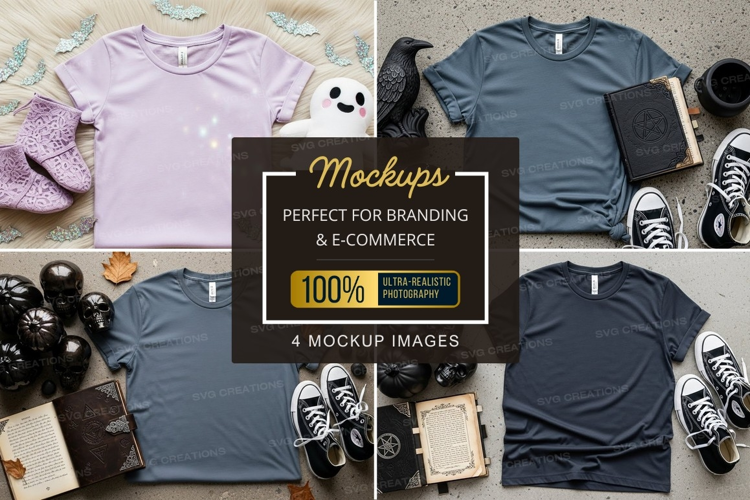T-shirt mockup with halloween themes