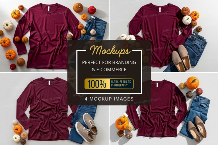 Autumn themed t-shirt mockup