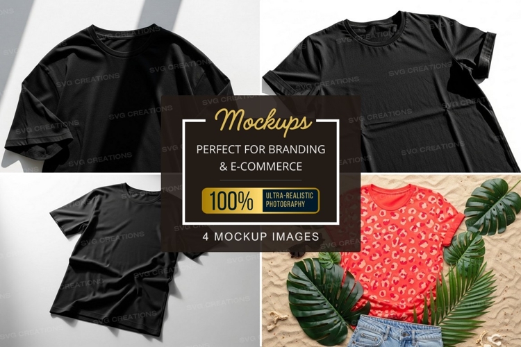 Black Tshirt Mockup Image 17