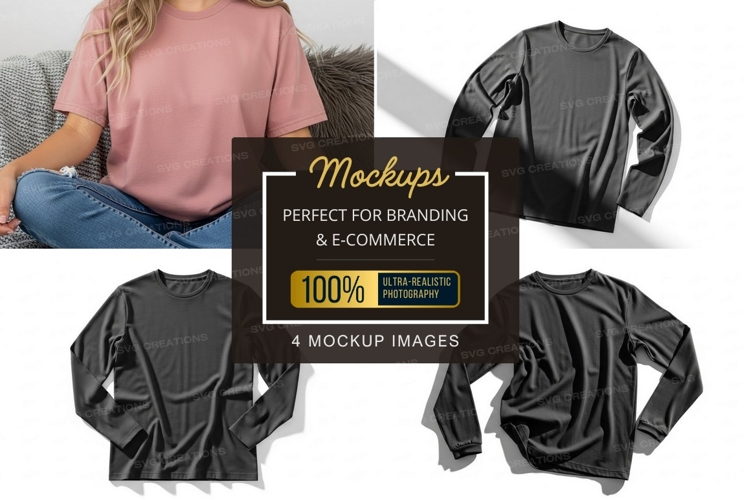 Black Tshirt Mockup Image 19