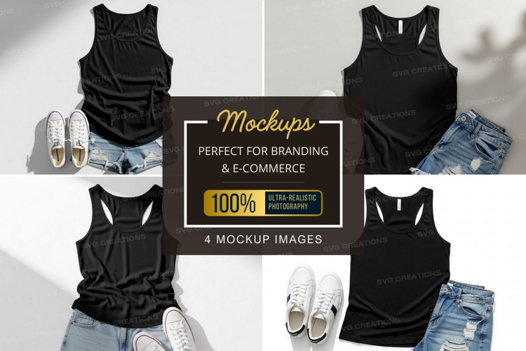 Casual summer outfit with black tank top