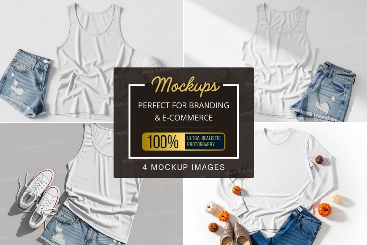 Casual summer outfit t-shirt mockup