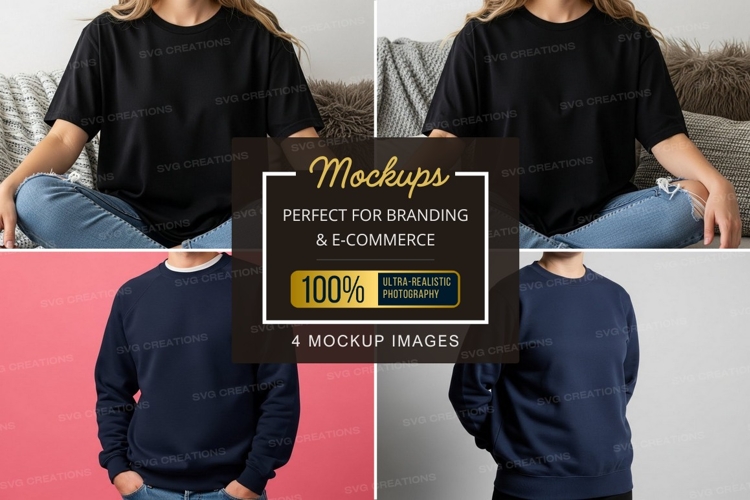 Black Tshirt Mockup Image 13